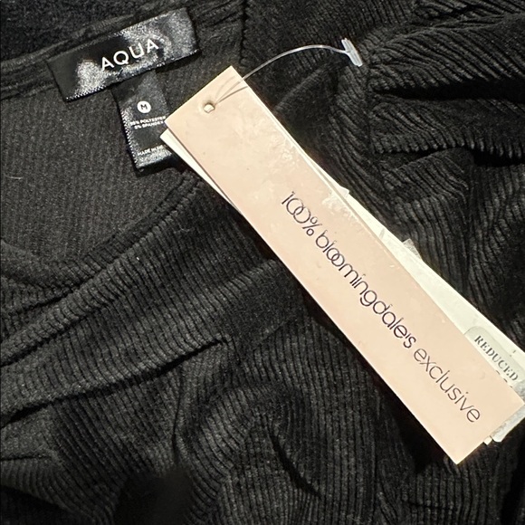 AQUA Ruched Long Sleeve Black Top - Picture 6 of 7